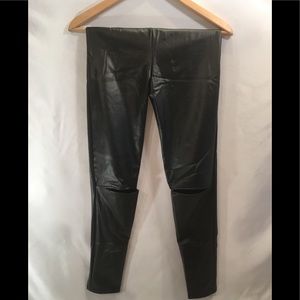 Black faux leather leggings
